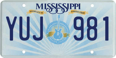 MS license plate YUJ981