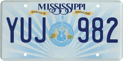 MS license plate YUJ982