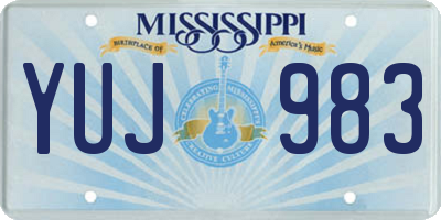 MS license plate YUJ983