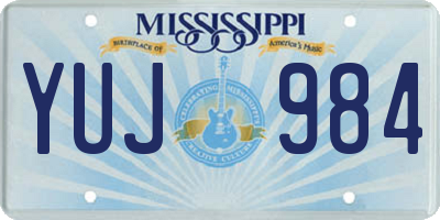 MS license plate YUJ984