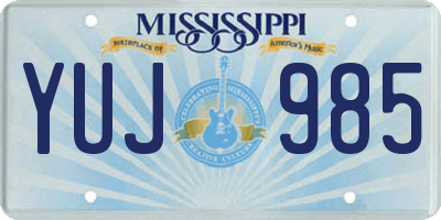 MS license plate YUJ985