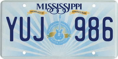 MS license plate YUJ986