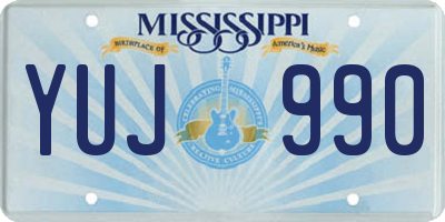MS license plate YUJ990