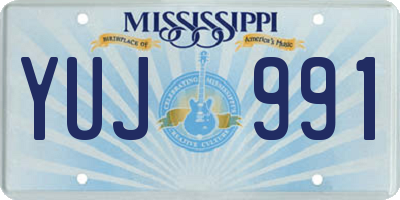 MS license plate YUJ991