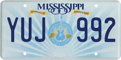MS license plate YUJ992