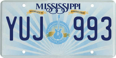 MS license plate YUJ993