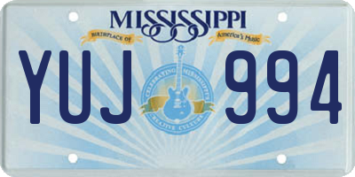 MS license plate YUJ994