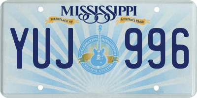 MS license plate YUJ996