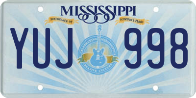 MS license plate YUJ998