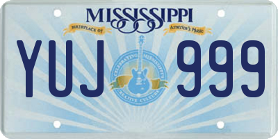 MS license plate YUJ999