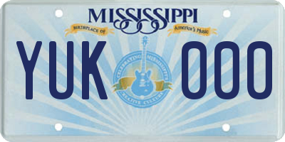 MS license plate YUK000