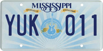 MS license plate YUK011