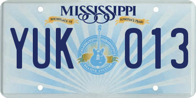 MS license plate YUK013