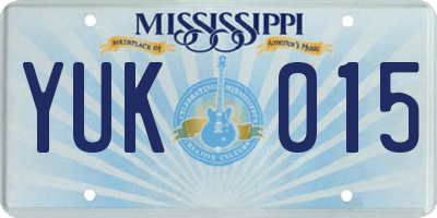 MS license plate YUK015