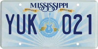 MS license plate YUK021