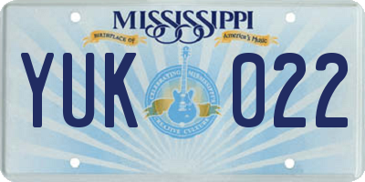 MS license plate YUK022