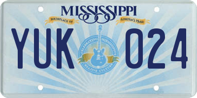MS license plate YUK024