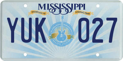MS license plate YUK027