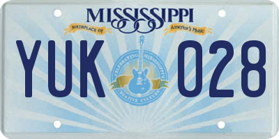 MS license plate YUK028