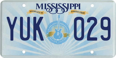 MS license plate YUK029
