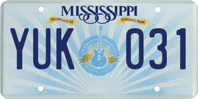 MS license plate YUK031
