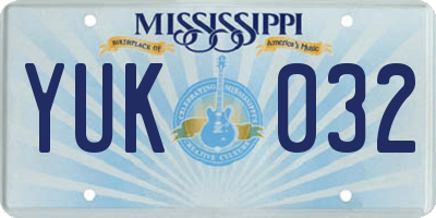 MS license plate YUK032