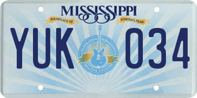 MS license plate YUK034