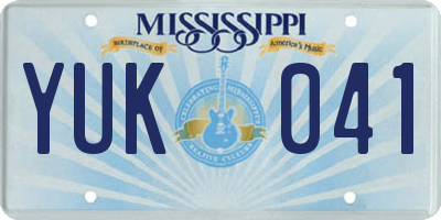 MS license plate YUK041