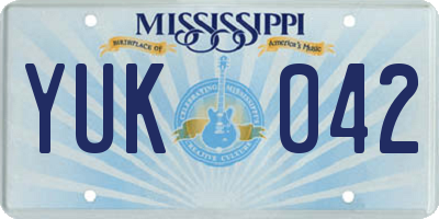 MS license plate YUK042