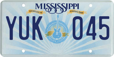 MS license plate YUK045