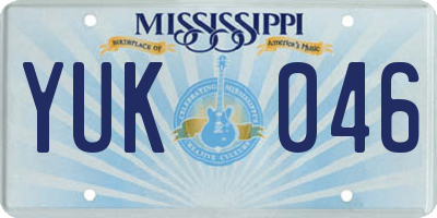 MS license plate YUK046