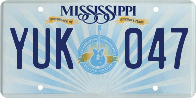 MS license plate YUK047