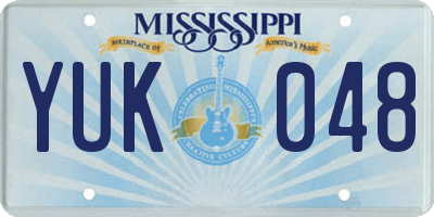 MS license plate YUK048