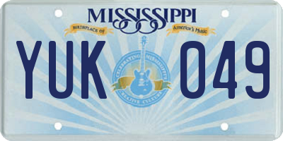 MS license plate YUK049