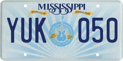 MS license plate YUK050