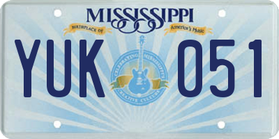 MS license plate YUK051