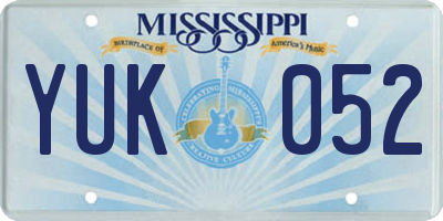 MS license plate YUK052
