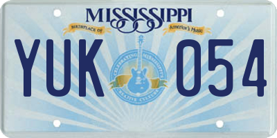 MS license plate YUK054