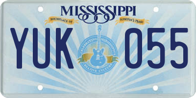 MS license plate YUK055