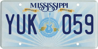 MS license plate YUK059