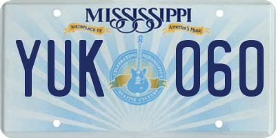 MS license plate YUK060