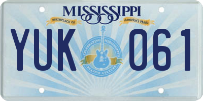 MS license plate YUK061