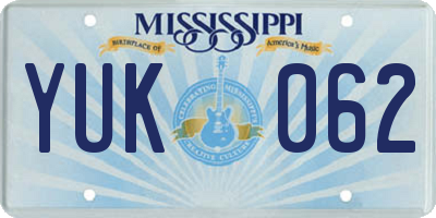 MS license plate YUK062