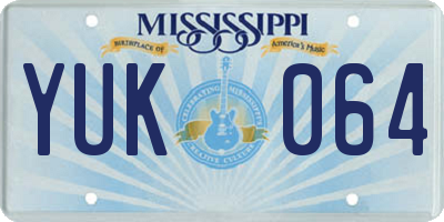 MS license plate YUK064
