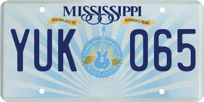 MS license plate YUK065