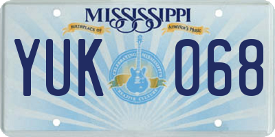 MS license plate YUK068