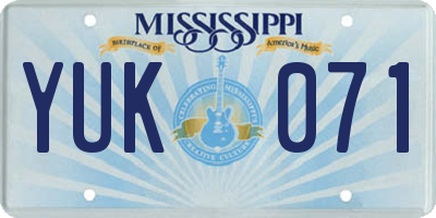 MS license plate YUK071