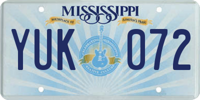 MS license plate YUK072