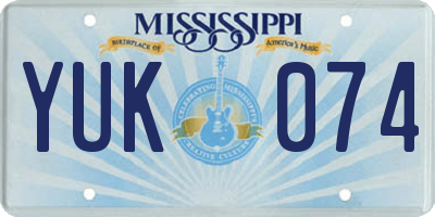 MS license plate YUK074