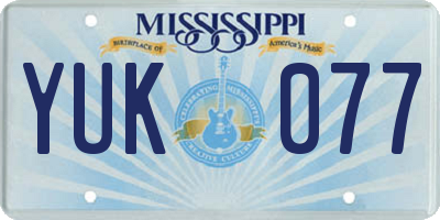 MS license plate YUK077